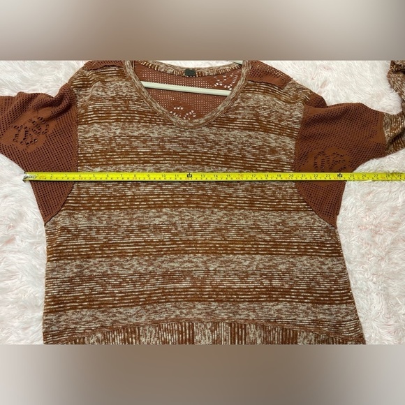 We The Free Burnt Orange Crochet Knit Long Sleeve Pullover Women’s Top Bohemian - Picture 13 of 13